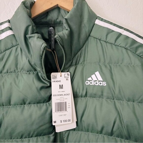 Adidas Essential Down Jacket Hiking Soccer Slim Fit HK4648 Men Size M - NWT - Picture 5 of 11